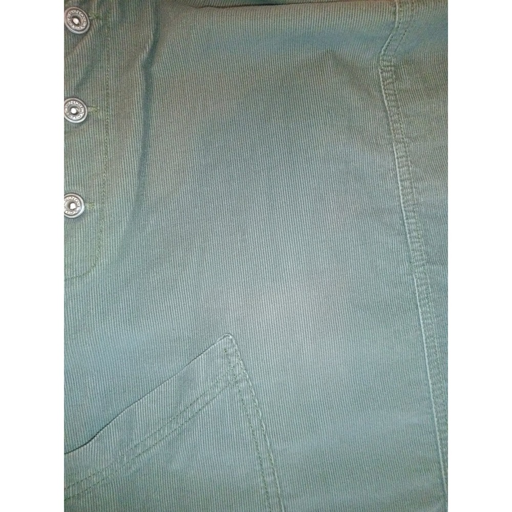 No Excuses Vintage Corduroy Jumper Dress Olive Green Pinafore Small - Picture 3 of 4